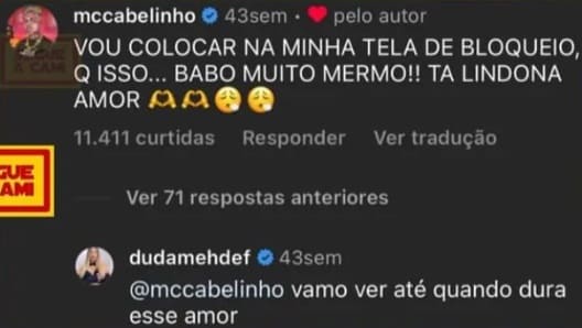 Duda Mehdef ironiza comentário de MC Cabelinho sobre Bella Campos Duda Mehdef ironiza comentário de MC Cabelinho sobre Bella Campos