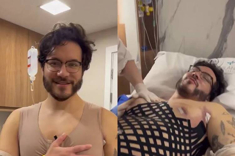 Eliezer mostra resultado da cirurgia de retirada de ‘peitos’