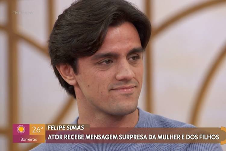 No ‘Encontro’, Felipe Simas vai às lágrimas e fala sobre personagem em ‘Fuzuê’