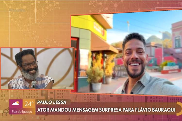 Paulo Lessa emociona Flávio Bauraqui com homenagem surpresa no ‘Encontro’