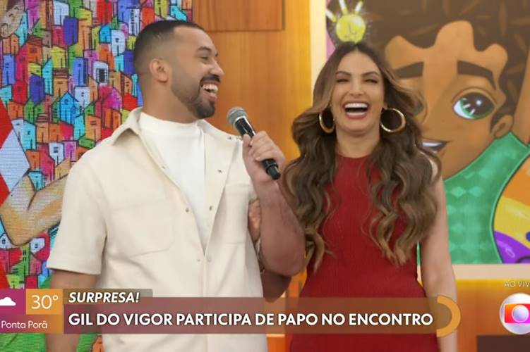 Gil do Vigor ‘invade’ o ‘Encontro’ e pega Patrícia Poeta de surpresa ao vivo