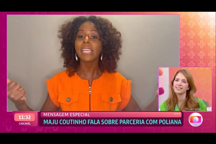 Poliana Abritta reage com o que escuta de Maju Coutinho durante o Mais Você: ‘Eu tenho testemunha disso’