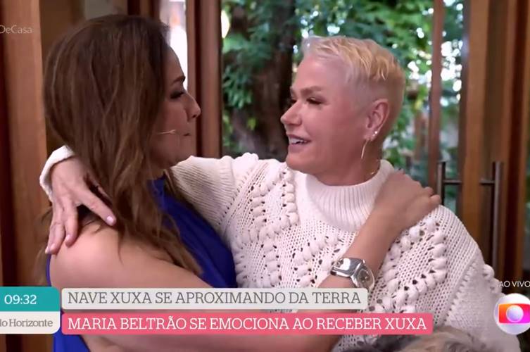Xuxa leva Maria Beltrão às lágrimas ao vivo no ‘É De Casa’