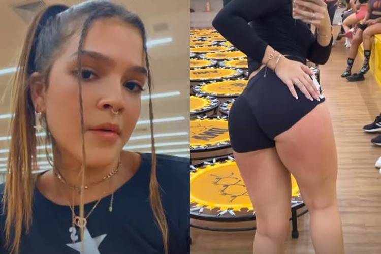 Mel Maia mostra coxas avermelhadas após treino em academia e faz