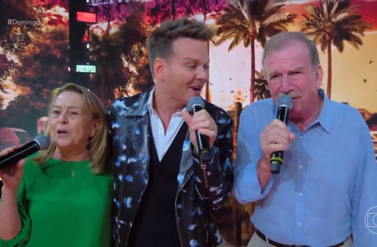 Michel Teló vai aos prantos com homenagem do pai no ‘Domingão’