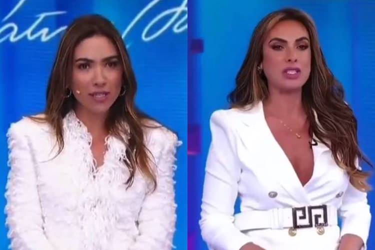 Nicole Bahls pega Patrícia Abravanel de surpresa e revela que dará seu nome a galinha