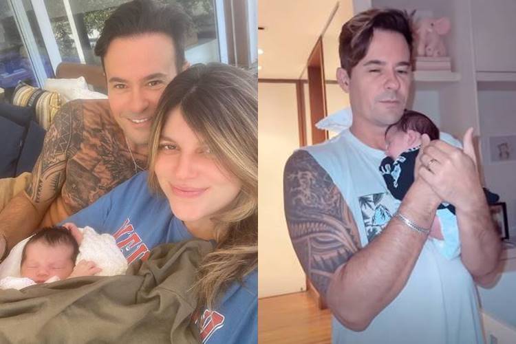 Paulinho Vilhena posa com Maria Luiza e Manoela: “semana abençoada”