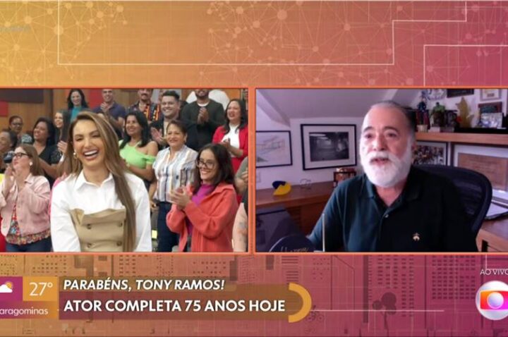 Tony Ramos com Patrícia Poeta no Encontro