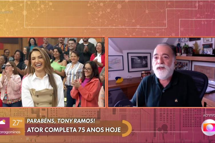 Tony Ramos ganha surpresa de aniversário no ‘Encontro’ e expõe novo projeto