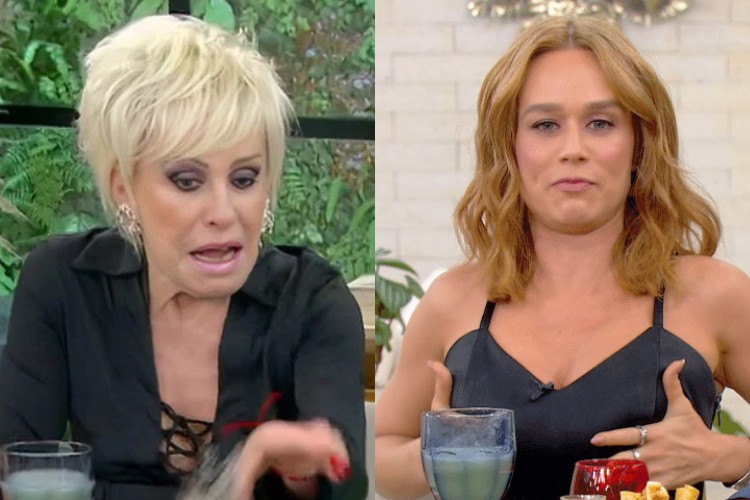 Ana Maria Braga fica perplexa ao ver o decotão de Mariana Ximenes: ‘de onde vieram aqueles peitões da Gilda?’