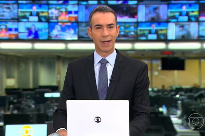 César Tralli em plantão da Globo - Foto: TV Globo