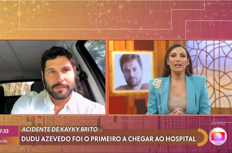 Dudu Azevedo surge no ‘Encontro’ abalado e atualiza estado de saúde de Kayky Brito