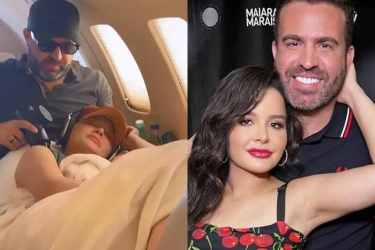 Maraisa recebe ‘chamego’ de Fernando Mocó durante viagem de jatinho