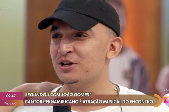 Cantor João Gomes no Encontro - Foto: TV Globo