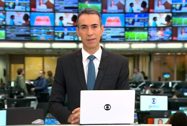 César Tralli no plantão da Globo dentro do Encontro - Foto: TV Globo