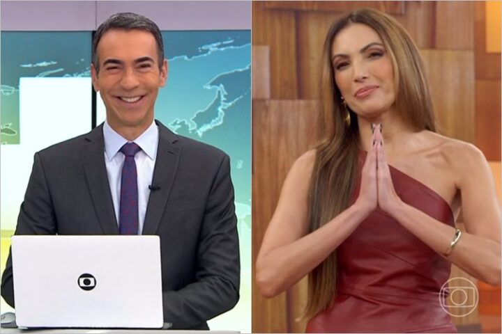 César Tralli e Patrícia Poeta no Encontro - Foto: TV Globo
