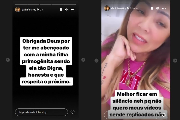 Darlin se pronunciando nas redes (Reprodução: Instagram)