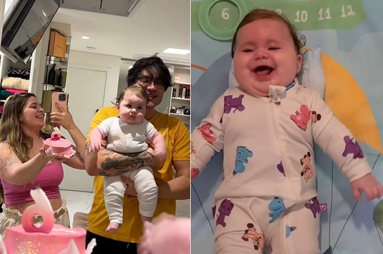 Viih Tube e Eliezer comemoram seis meses da filha e encantam a web