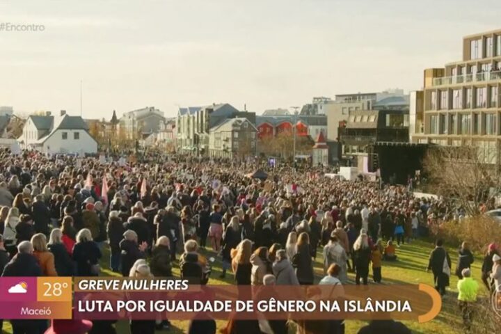 Mulherada luta por direitos na Islândia - Foto: TV Globo
