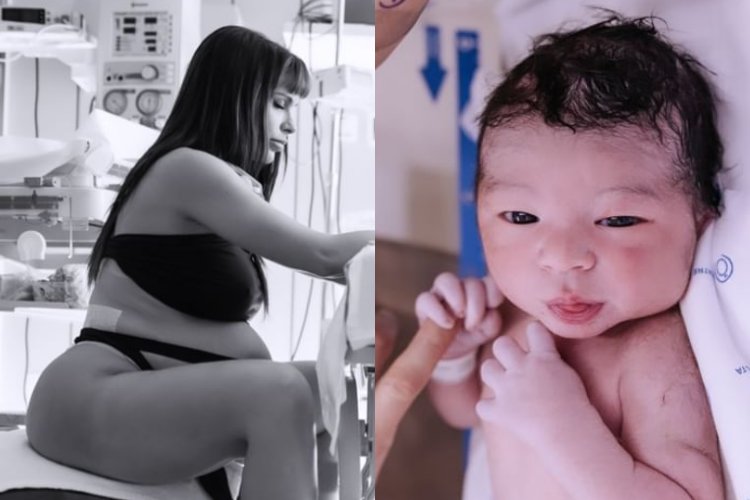 Fernanda Lacerda, a ex-panicat Mendigata, dá à luz seu primeiro filho, Gabriel