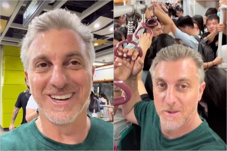 Luciano Huck anda de metrô na China e desabafa: “É uma loucura”