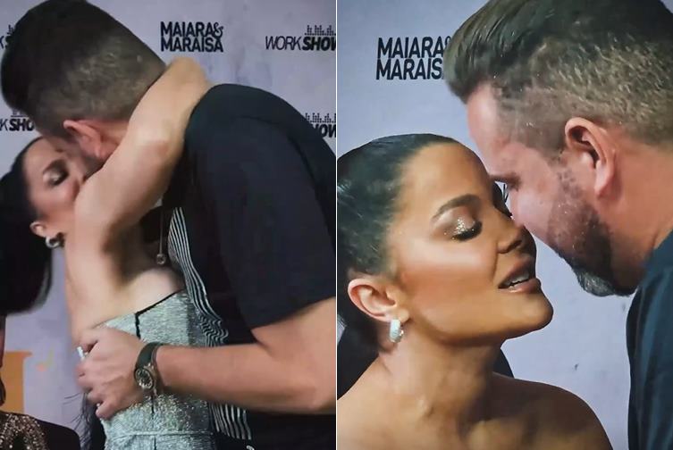 Maraisa surge aos beijos com Fernando Mocó: ‘’O amor é maravilhoso’’
