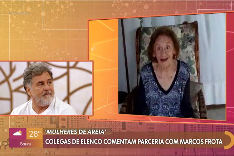 Laura Cardoso emociona Marcos Frota com homenagem no ‘Encontro’