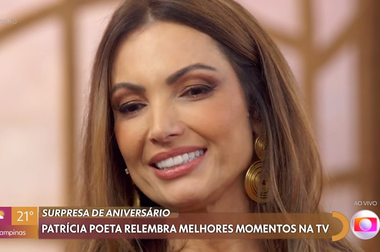 Patrícia Poeta chora ao receber homenagem surpresa no ‘Encontro’