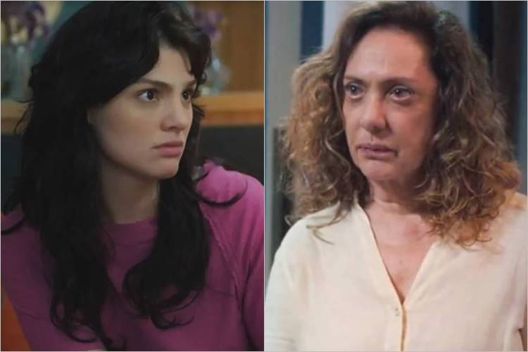 Terra e Paixão: Petra pega Agatha no quarto de Hélio e fica desconfiada