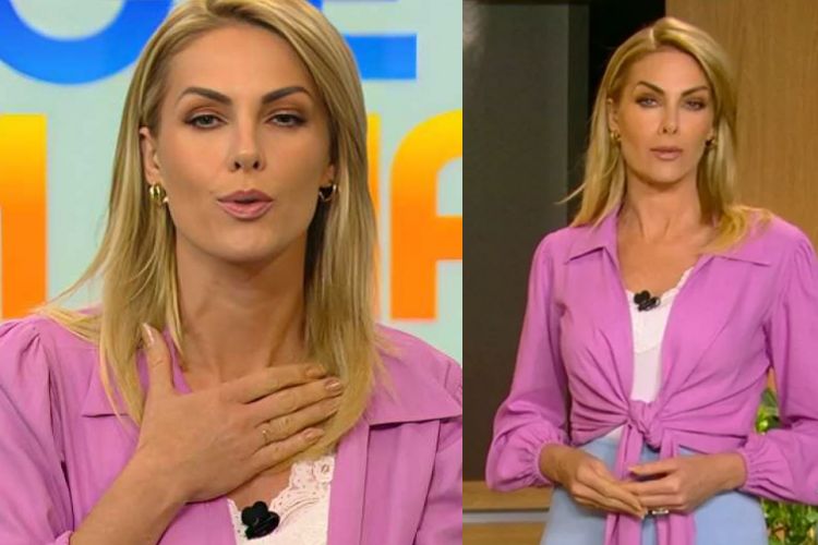 Ana Hickmann tira aliança de casamento do dedo para apresentar programa após briga com Alexandre Corrêa