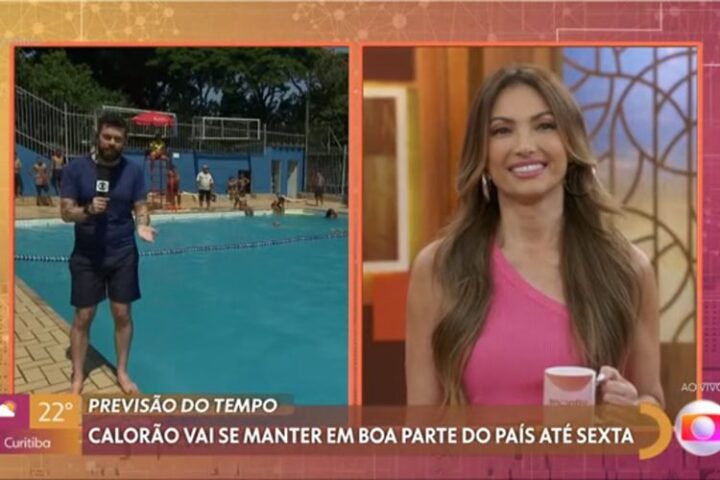 Cauê Fabiano e Patrícia Poeta no Encontro - Foto: TV Globo
