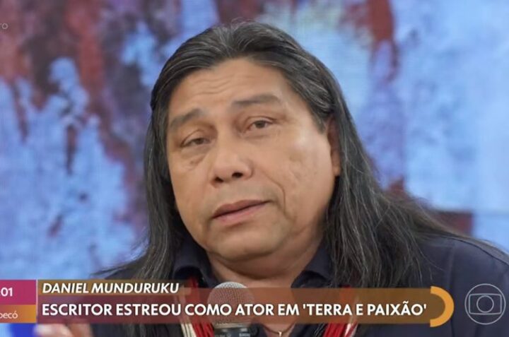 Ator Daniel Munduruku no Encontro - Foto: TV Globo