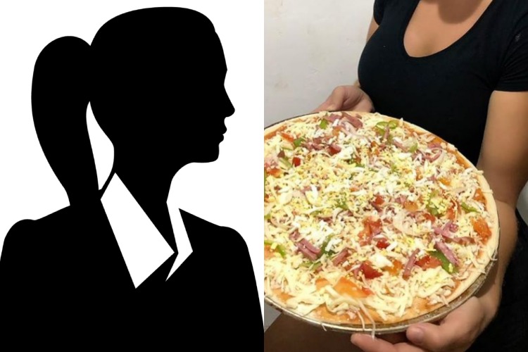 A famosa publicou a foto com a pizza na mão (Reprodução: Instagram)