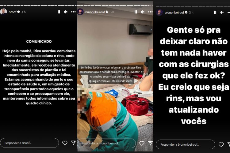 O comunicado da equipe de Rico Melquiades e do amigo dele (Reprodução: Instagram)