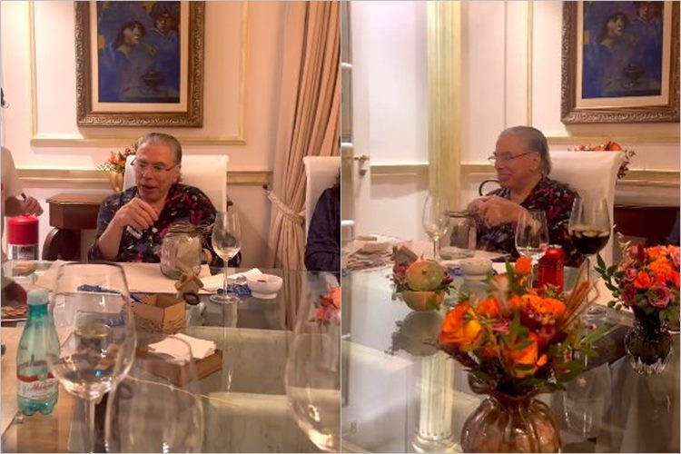 Patrícia Abravanel mostra Silvio Santos em jantar especial da família