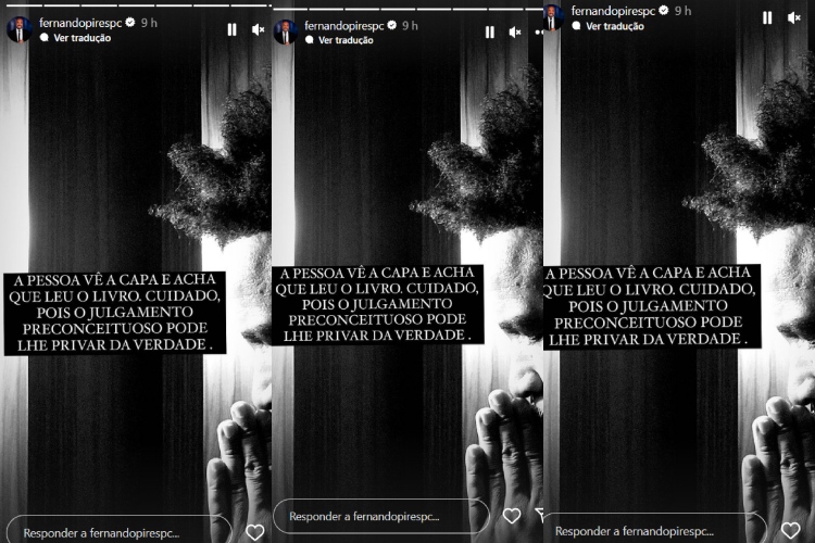 Fernando Pires (1) Os stories de Fernando Pires, irmão de Alexandre (Reprodução: Instagram)