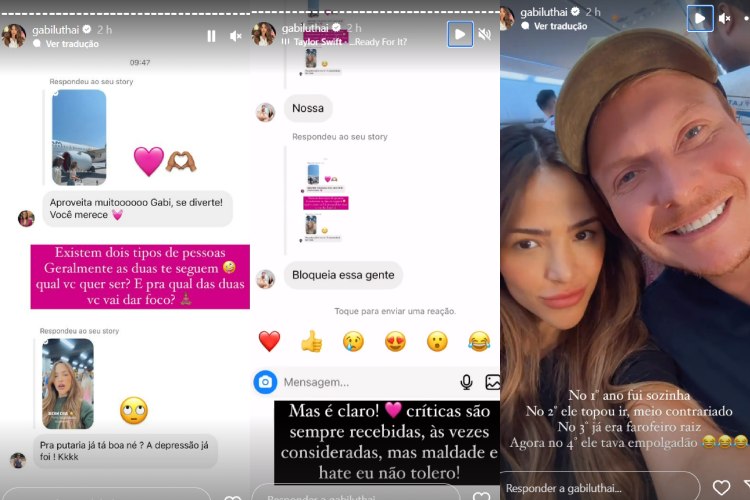 Os stories de Gabi Luthai sobre o assunto (Reprodução: Instagram)