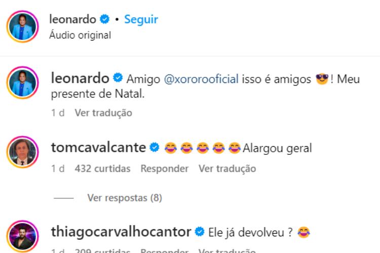 Leonardo se pronunciando (Reprodução: Instagram)