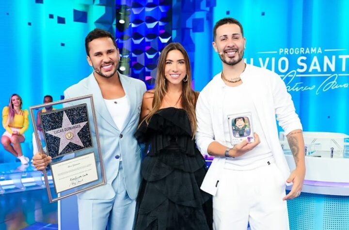 Lucas Guimarães, Patrícia Abravanel e Carlinhos Maia no Programa Silvio Santos - Foto: Gabriel Cardoso/SBT