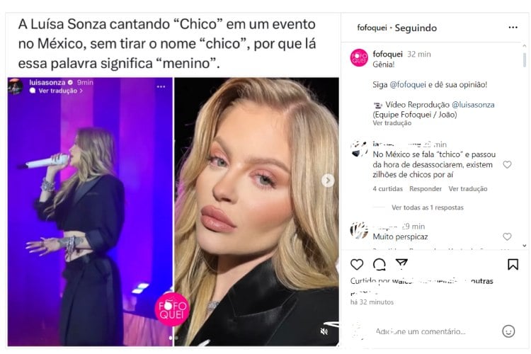 A especulação sobre a música de Luísa Sonza (Reprodução: Instagram)