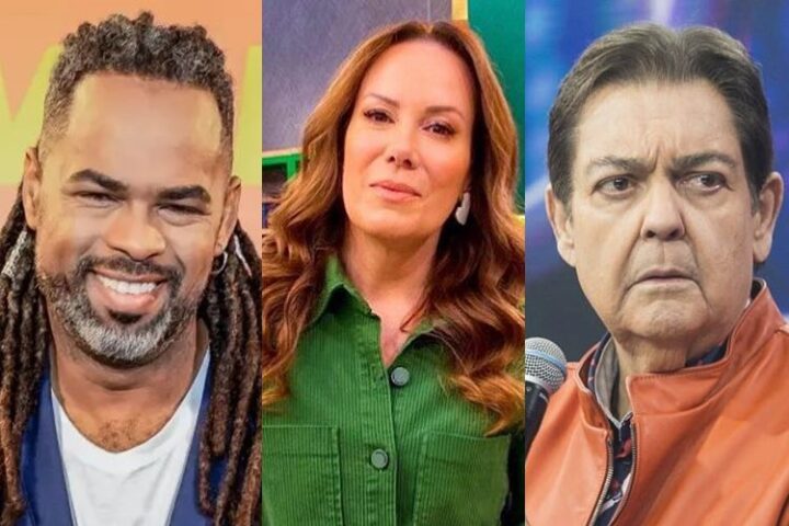 Manoel Soares, Regina Volpato e Faustão Manoel Soares, Regina Volpato e Faustão