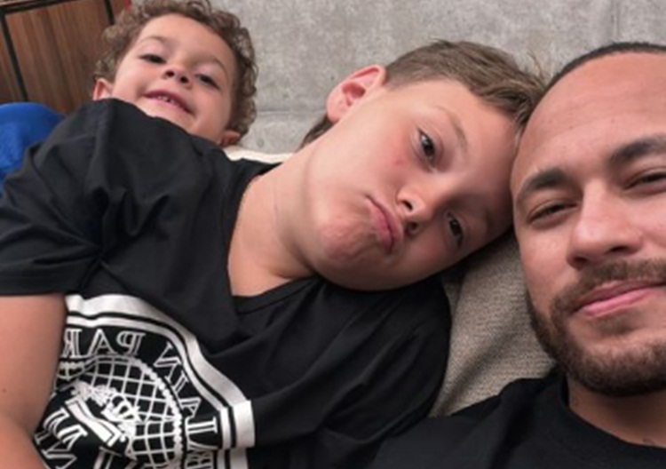 Neymar o filho, Davi Lucca e Valentin - Reprodução Instagram
