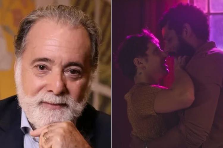 Terra e Paixão: Tony Ramos comemora beijo entre Kelvin e Ramiro