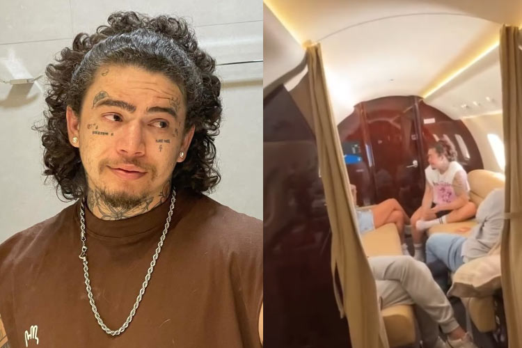 Whindersson Nunes é flagrado aos beijos com modelo em jatinho