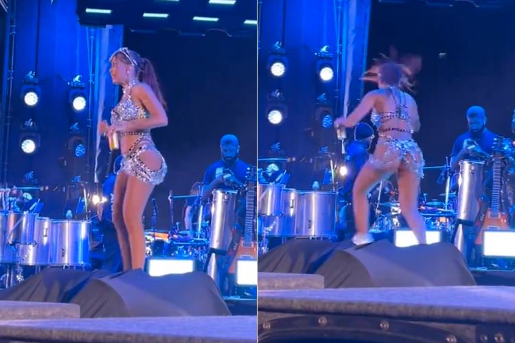 Anitta sai correndo após fã invadir palco e momento viraliza: ”Tá certa”