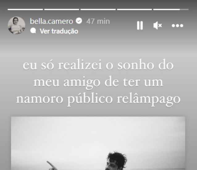 Bella Camero O pronunciamento de Bella Camero (Reprodução: Instagram)