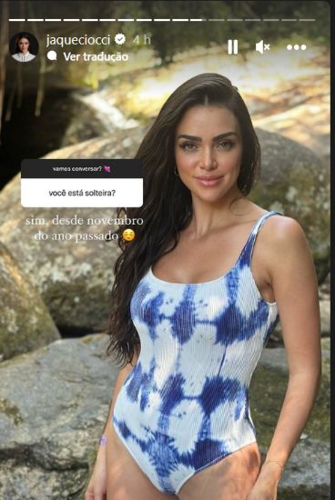 Jaque Ciocci respondendo a caixinha de perguntas na rede social (Reprodução: Instagram)