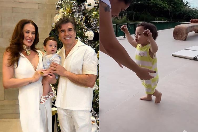 Esposo de Claudia Raia mostra os primeiros passos do filho e emociona: ”Saiu andando”