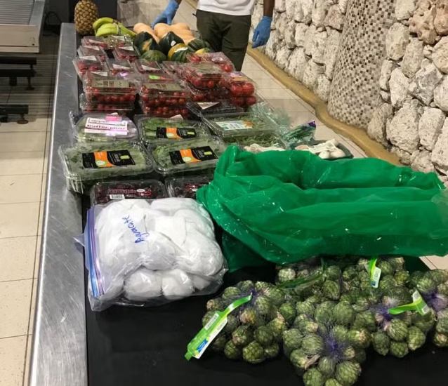 Julio Iglesias levava 42 kg de alimentos nas malas — Foto: Reprodução