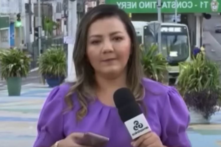 Naíne Carvalho, repórter da afiliada da TV Globo (Reprodução: TV Globo)